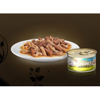 Gourmet Gold grilované a dušené kousky masa s králíkem a játry 85 g