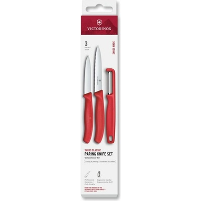 VICTORINOX Swiss Classic paring knife set with I-peeler 3 ks red box