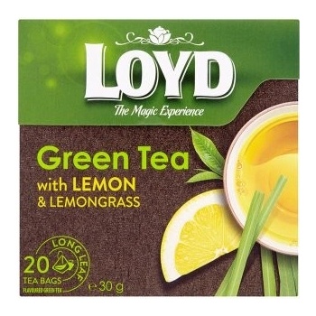 Loyd Zelený čaj s citrónovou kůrou a citrónovou trávou 20 x 1,5 g