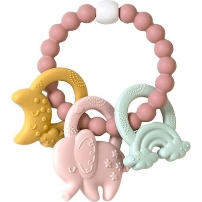 Saro baby silikon kousátko Ele Fun Pink