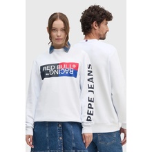 Pepe Jeans mikina Red Bull Racing x bílá s potiskem RU580007