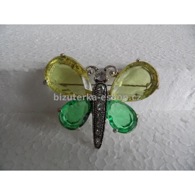 Bizuterka-eshop.cz brož motýl s kameny BZ-03238