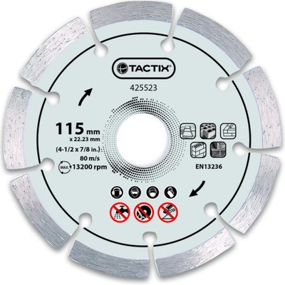 Tactix Kotúč diamantový rezný 115 x 22,23 mm 425523