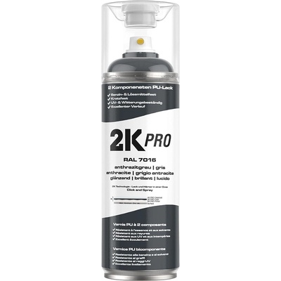2K-PRO PU dvojzložková polyuretánová farba RAL 7016 lesklá 400 ml antracitová šedá