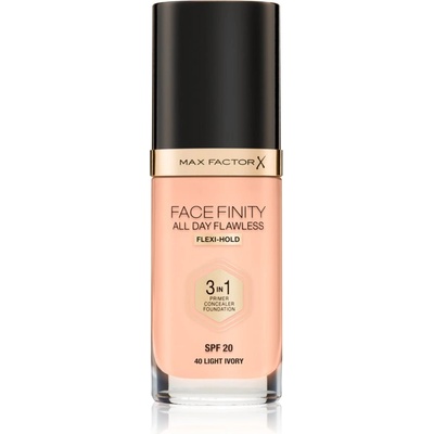 MAX Factor Facefinity All Day Flawless дълготраен фон дьо тен SPF 20 цвят 40 Light Ivory 30ml