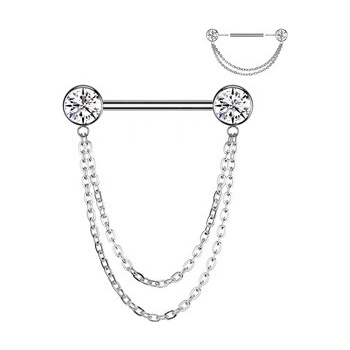 Šperky4U Piercing do bradavky TITAN PUSH IN TIT1407-C