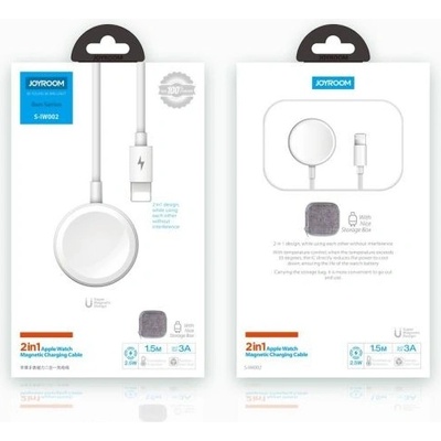 Joyroom S-IW002S Ben Series Apple Watch Magnetic 2in1 Charging Cable 1.5m White