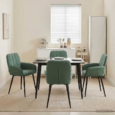 vidaXL Обедени столове 4 pcs Кадифе Морско зелено 56, 5 x 50 x 86 см (3428174)