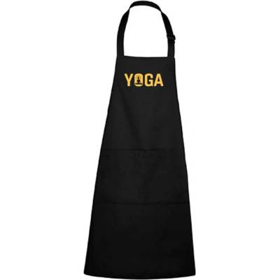 Dobrý Triko Zástěra s potiskem Yoga Černá