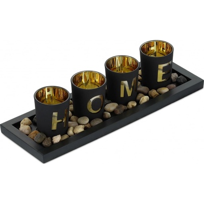 Dekorácia na čajovú sviečku s nápisom Home RD41592