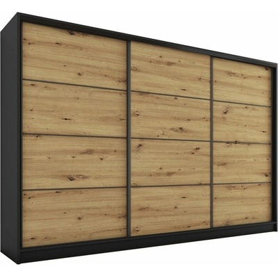 Nejlevnější nábytek Harazia 280 černý mat/dub artisan