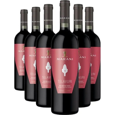 Marani TELAVURI červené polosladké víno 11,5% 6 x 0,75 l (holá lahev)