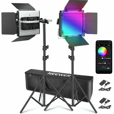 Neewer 660 sada 2x Bi-Color trvalé fotosvětlo, 330x chladné + 330x teplé LED, 50W 10105109