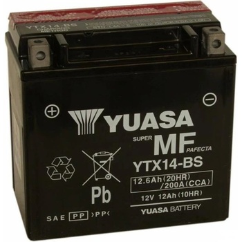 Image 1 of YUASA AGM 12V 12Ah left+ YTX14-BS