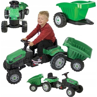 WOOPIE šlapací traktor Farmer GoTrac MAXI s přívěsem tichá kola
