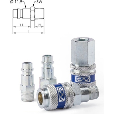 GAV OCELOVÁ VSUVKA RYCHLOSPOJKY STL.VZDUCH 3/8" vnější závit