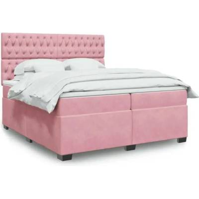 vidaXL 11461.3293313 Boxspring postel s matrací růžová samet