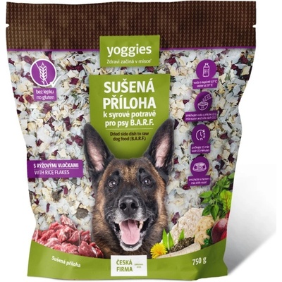 Yoggies Sušená príloha s ryžovými vločkami k surovej potrave B.A.R.F. 0,75 kg