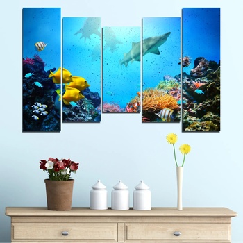 Vivid Home Картини пана Vivid Home от 5 части, Море, Канава, 160x100 см, 4-та Форма №0218