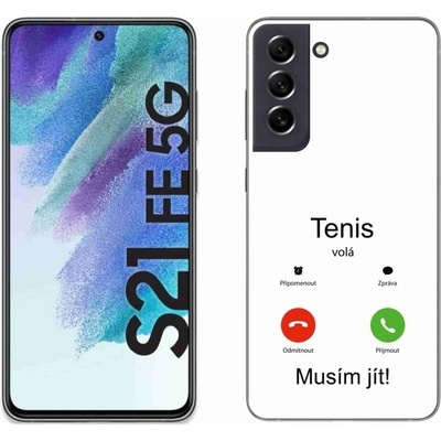 mmCase Gelové Samsung Galaxy S21 FE 5G tenis volá bílé pozadí