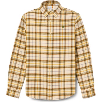 Timberland Men's Midweight Flannel Check Long-Sleeve Patterned Shirt - Angora