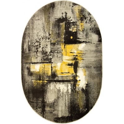 Nej-koberce Victoria 7657A antracitový / žlutý / krémový