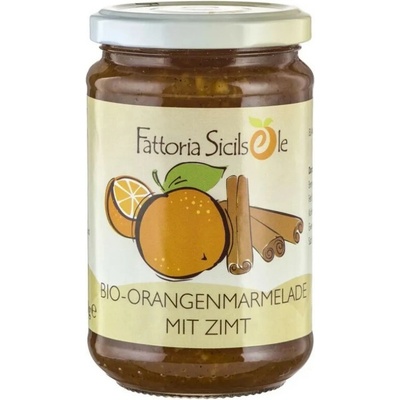 Fattoria Sicilsole Pomerančová marmeláda se skořicí 370 g BIO VEGAN