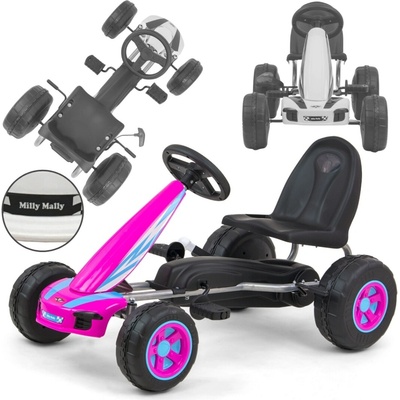 Go-kart šliapacia motokára Milly Mally Viper ružová