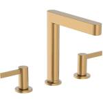 Hansgrohe Finoris - Смесител за умивалник, с чучур Push-Open, 3-дупков монтаж, EcoSmart, четен бронз 76034140 (76034140)