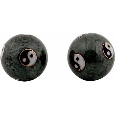 Nefertitis Zdravotní čínské meditační kuličky proti stresu Yin Yang Tai Chi grey NF13166 - cca 3,5 cm