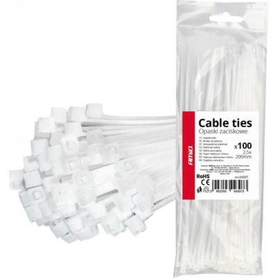 Amio 04307 Upínacie pásky biele 2,5 × 200 mm 100 ks