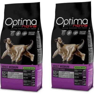 Optima Nova Dog Adult Medium 2 x 12 kg