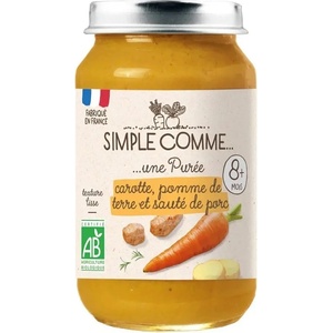 Simple Comme Био зеленчуково пюре Simple Comme - Със свинско, моркови и картофи, 8 м+, 200 g (3288131900704) - baby