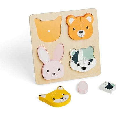 Bigjigs Toys Vlkádacie puzzle počítanie Zvieratká
