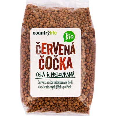 Country Life Šošovica Červená celá nelúpaná Bio 0,5 kg