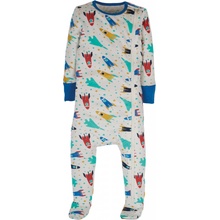 Dětský overal na spaní na zip Barevné závodní rakety Frugi