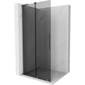 Mexen Velar L плъзгаща се стъклена стена Walk-in 110 x 200 см, графит 8 мм, пистолетен метал - 871-110-003-43-95 (871-110-003-43-95)