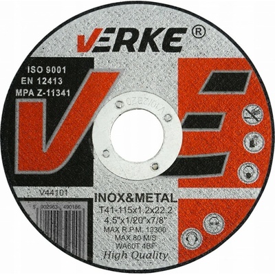 Verke Řezný kotouč 115 x 1,2 x 22,2 mm V44101