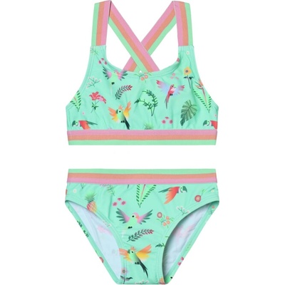Color Kids Bikini W. Contrast Straps AOP-8714-Cabbage Zelená