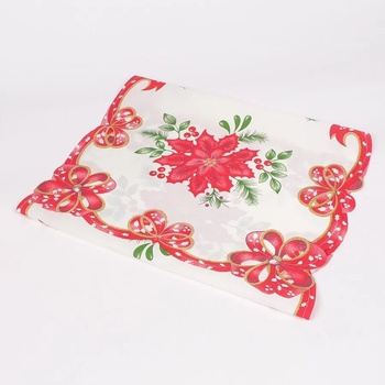 Image 1 of Тишлайфер в бяло и червено с коледна звезда и панделки 38/88