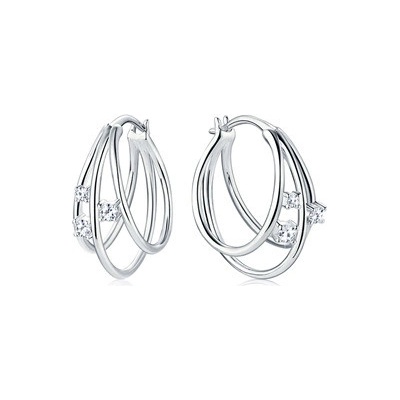 Nubis stříbrné náušnice s moissanity MN115