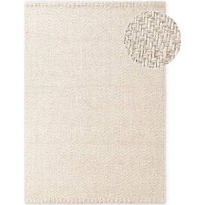 Elle Decoration Ръчно изработен килим със смес от вълна в цвят слонова кост 80x150 cm Majoli - Elle Decoration (106238-80x150)