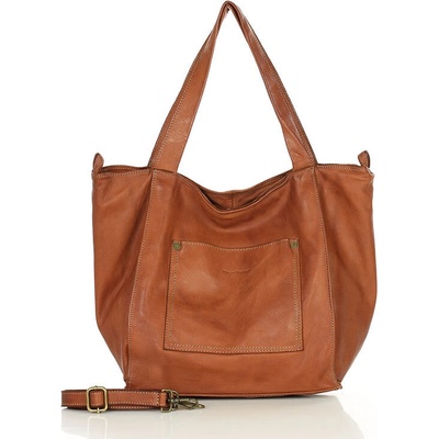 Mazzini Marco kožená shopper taška camel v241b hnedá