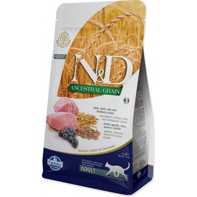 N&D Ancestral Grain Adult Cat Low Grain Lamb Spelt Oats & Blueberry 1,5 kg