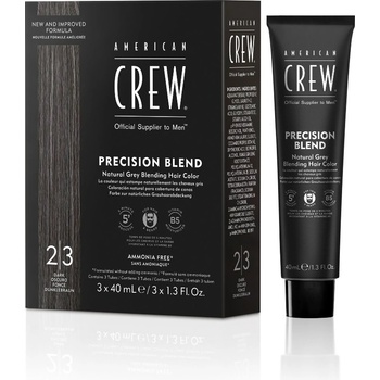 American Crew Precision Blend Natural Grey Blending Hair Color 3 x 40 ml боя 2/3 Dark