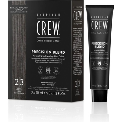 American Crew Precision Blend Natural Grey Blending Hair Color 3 x 40 ml боя 2/3 Dark