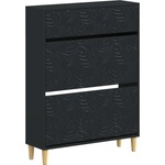 vidaXL Шкаф за обувки DELFT 78 x 24 x 103 см Инженерна дървесина Черно (897096)