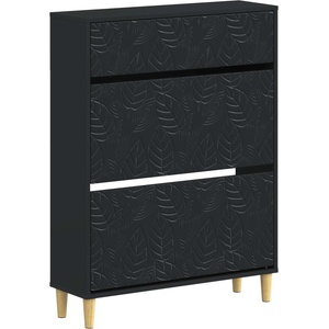 vidaXL Шкаф за обувки DELFT 78 x 24 x 103 см Инженерна дървесина Черно (897096)