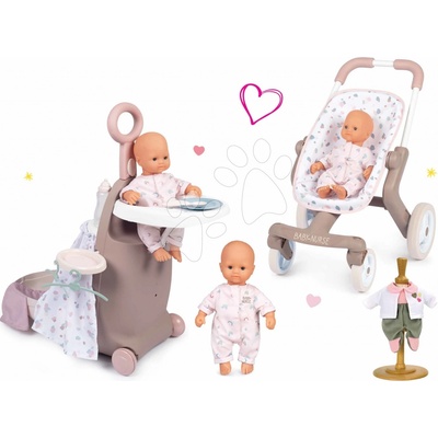 Smoby pečovatelský kufřík sportovní kočárek pro panenku Baby Nurse a panenka s šaty Baby Nurse 220316-8