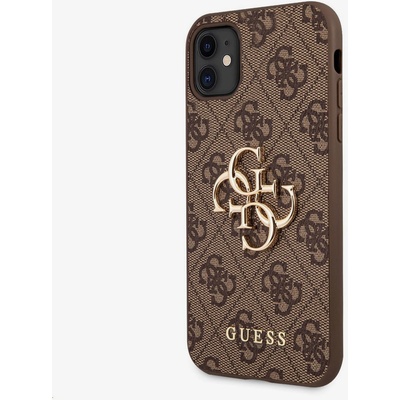 GUESS PU 4G метално лого заден капак за iPhone 11 Brown Guess | Lilav | ЖЕНИ | UNI